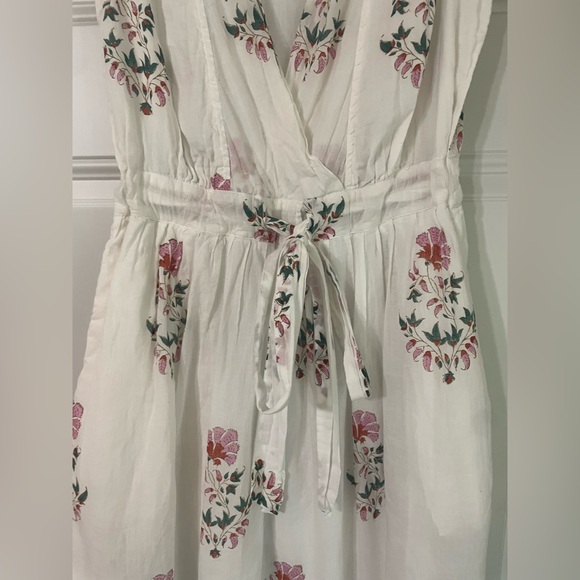 Roller Rabbit White Floral Cotton Midi Dress Size XS Boho Summer Cottagecore - Picture 3 of 7